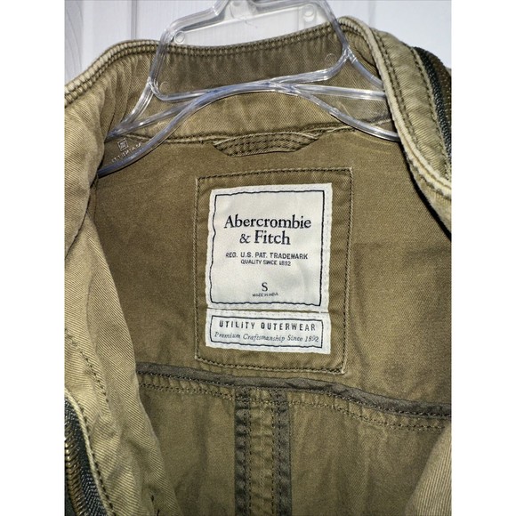 Abercrombie & Fitch Womens Size Small Military Outerwear Jacket Faded Army Green - Picture 3 of 10